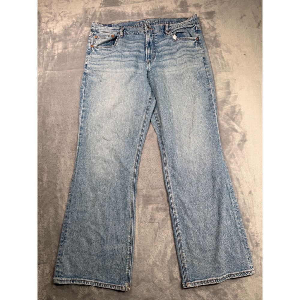 American Eagle Outfitters Jeans Women 18 Blue Stretch Light Wash 90s Bootcut Leg